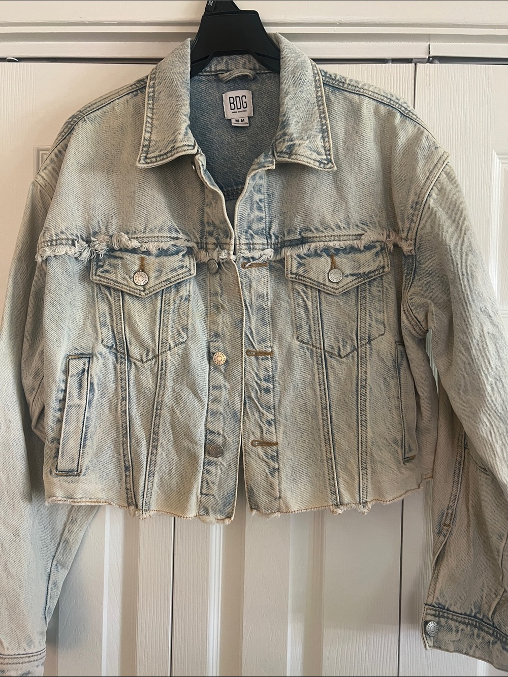 BDG Faded Light Blue Cropped Denim Jacket